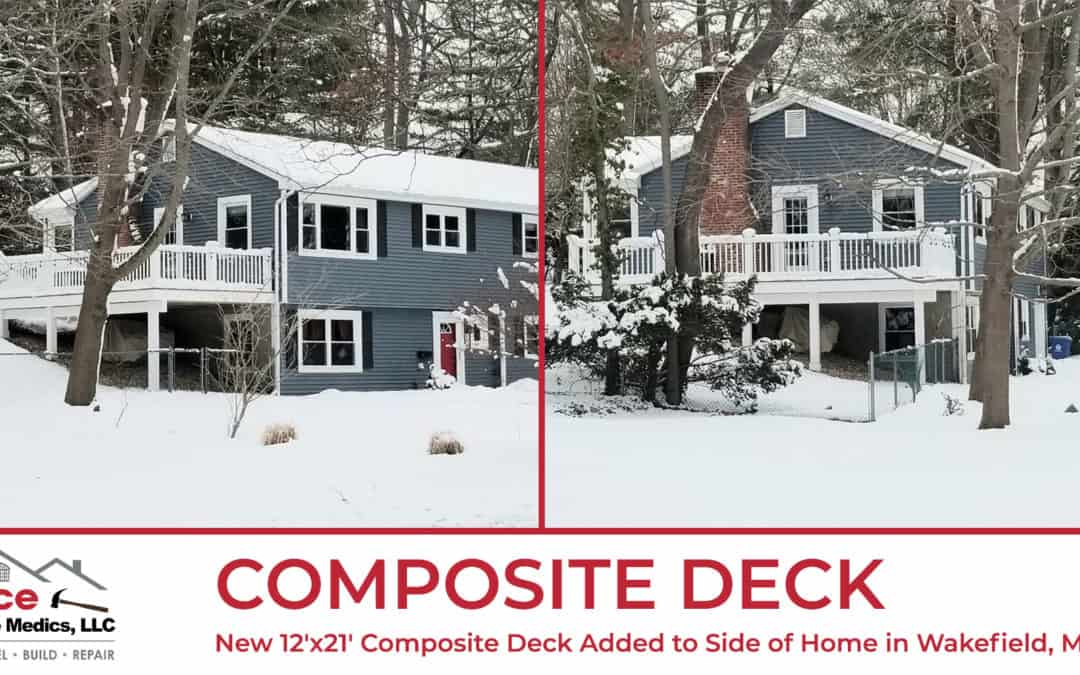 New 12’x21′ Composite Deck Added to Side of Home in Wakefield, MA